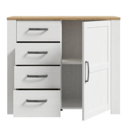 Furniture To Go Bohol 1 Door 4 Drawer Chest In Riviera Oak/white - thumbnail 4