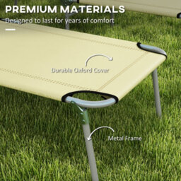 Outsunny Folding Sun Lounger Set Of 2 W/ Sunshade Adjustable Backrest Beige - thumbnail 7