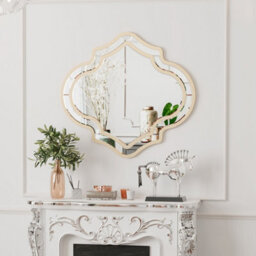 Artloge 88 X 80Cm Gold Rim Bathroom Mirror Beveled Wall Decorative Mirror For Entryway Living Room - thumbnail 5