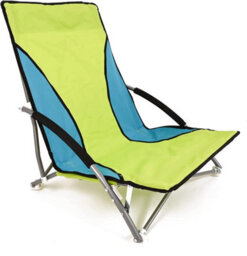 Mantraraj Folding Camping Chair With Padded Armrest Outdoor Low Beach Chair Lightweight, Portable Garden Chair Green - thumbnail 1