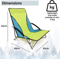 Mantraraj Folding Camping Chair With Padded Armrest Outdoor Low Beach Chair Lightweight, Portable Garden Chair Green - thumbnail 4