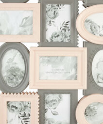 Biznest Multi Aperture Photo Frame 12Pc 8X 6X4 And 4X 4X4 Inch Photo Frames Collage Picture Wall Mounted Frame Pink & Grey - thumbnail 4