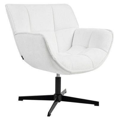 Beliani Swivel Armchair Auma Fabric White - image 1