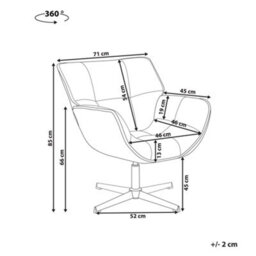 Beliani Swivel Armchair Auma Fabric White - thumbnail 3