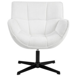 Beliani Swivel Armchair Auma Fabric White - thumbnail 4