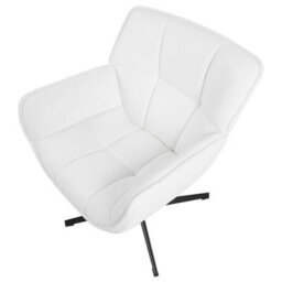 Beliani Swivel Armchair Auma Fabric White - thumbnail 6