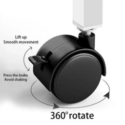 White Height Adjustable Small Table Wheels Pc Computer Laptop Desk - thumbnail 4