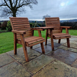 Churnet Valley Garden Furniture Ltd Churnet Vallley Garden Furniture Valley Love Seat Angled - thumbnail 5