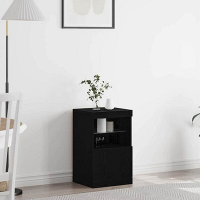 Berkfield Sideboard With Led Lights Black Oak 41X37X67 Cm - image 1