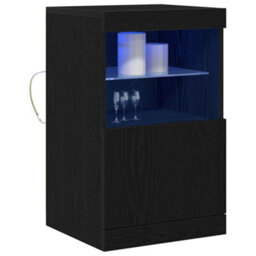 Berkfield Sideboard With Led Lights Black Oak 41X37X67 Cm - thumbnail 3
