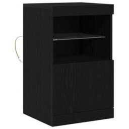 Berkfield Sideboard With Led Lights Black Oak 41X37X67 Cm - thumbnail 2