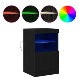 Berkfield Sideboard With Led Lights Black Oak 41X37X67 Cm - thumbnail 4