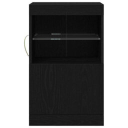 Berkfield Sideboard With Led Lights Black Oak 41X37X67 Cm - thumbnail 5