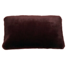 Orsina Rectangular Red Wine Faux Fur Cushion, Soft Feather Filled Decorative Cushion For Sofa & Bedroom - thumbnail 2