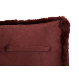 Orsina Rectangular Red Wine Faux Fur Cushion, Soft Feather Filled Decorative Cushion For Sofa & Bedroom - thumbnail 7