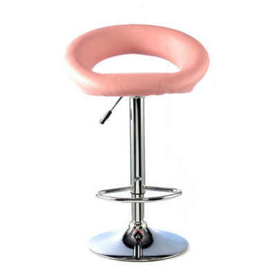 Furrai Bar Stool Pu Chrome & Pink (2S)