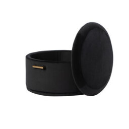 my furniture Aria Storage Ottoman - Black - Brass/silver - thumbnail 3