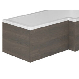 Plum&clay Novela Right Hand L-Shape Shower Bath With Dark Wood Panel (L)1700mm (W)820mm - thumbnail 2
