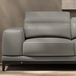 Valencia Valletta Top Grain Leather L Shape With Right Chaise Sofa Grey Kiln-Dried Wood Adjustable Headrest - thumbnail 5