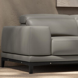Valencia Valletta Top Grain Leather L Shape With Right Chaise Sofa Grey Kiln-Dried Wood Adjustable Headrest - thumbnail 6