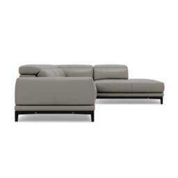 Valencia Valletta Top Grain Leather L Shape With Right Chaise Sofa Grey Kiln-Dried Wood Adjustable Headrest - thumbnail 9