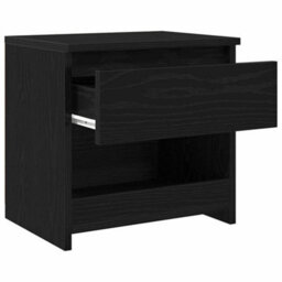 Berkfield Modern Black Oak Nightstand 40X30X39 Cm Made From Engineered Wood - thumbnail 5