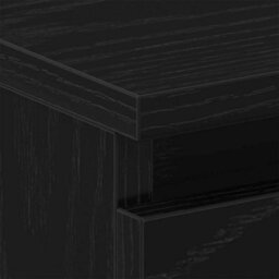 Berkfield Modern Black Oak Nightstand 40X30X39 Cm Made From Engineered Wood - thumbnail 9