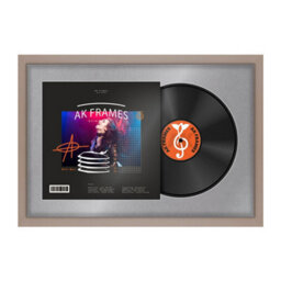 "AK Frames 25X17"" Rose Gold Modern Vinyl Record Frame With Mid Grey Mount For 12 Inch Lp Cover & Disc - Overlapped Design" - thumbnail 1