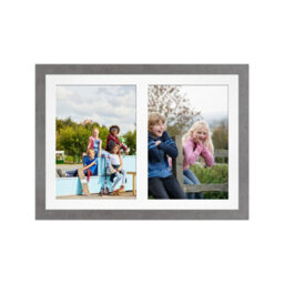 AK Frames 20X14 Marble Grey Modern Multi Photo Frame With White Mount - Holds 2 Apertures (2X) A4 Photos - thumbnail 1