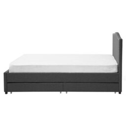 Beliani Bed With Storage Drawers Fabric Montpellier 160 X 200 Cm (Eu King Size) Dark Grey - thumbnail 8