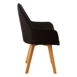Orsina Black Leisure Chair, Effortless Cleaning Lounge Chair, Space-Saving Armchair, Comfortable Lobby Chair - thumbnail 3