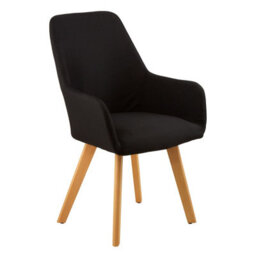 Orsina Black Leisure Chair, Effortless Cleaning Lounge Chair, Space-Saving Armchair, Comfortable Lobby Chair - thumbnail 2