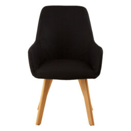 Orsina Black Leisure Chair, Effortless Cleaning Lounge Chair, Space-Saving Armchair, Comfortable Lobby Chair - thumbnail 1