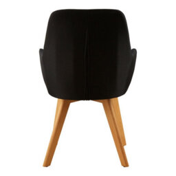 Orsina Black Leisure Chair, Effortless Cleaning Lounge Chair, Space-Saving Armchair, Comfortable Lobby Chair - thumbnail 4