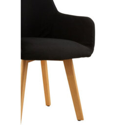 Orsina Black Leisure Chair, Effortless Cleaning Lounge Chair, Space-Saving Armchair, Comfortable Lobby Chair - thumbnail 6