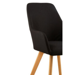 Orsina Black Leisure Chair, Effortless Cleaning Lounge Chair, Space-Saving Armchair, Comfortable Lobby Chair - thumbnail 5