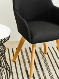 Orsina Black Leisure Chair, Effortless Cleaning Lounge Chair, Space-Saving Armchair, Comfortable Lobby Chair - thumbnail 8