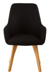 Orsina Black Leisure Chair, Effortless Cleaning Lounge Chair, Space-Saving Armchair, Comfortable Lobby Chair - thumbnail 9