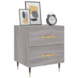 Berkfield Modern Bedside Cabinets 2 Pcs Grey Sonoma 40X35X47.5 Cm Engineered Wood - thumbnail 3
