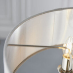 Ceiling Pendant Light - Bright Nickel & Charcoal Fabric - 3 X 40W E14 - E10231 - thumbnail 5