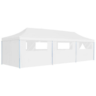 Berkfield Folding Pop-Up Party Tent With 8 Sidewalls 3X9 M White - image 1