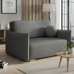 Living Room Sofa Bed Viva Glov Ii With Sleeping Function Storage Chipboard Polyurethane Foam 134X98X85Cm Grey - thumbnail 1