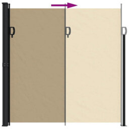 Walplus Retractable Side Awning Garden Sun Shade Canopy Gazebo For Back Door, Porch, Patio Beige 200X600 Cm - thumbnail 5