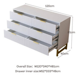 Chest Of 6 Drawers, Clothing Storage Cabinet - White - thumbnail 7