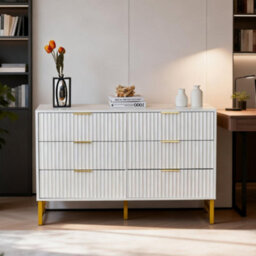 Chest Of 6 Drawers, Clothing Storage Cabinet - White - thumbnail 6