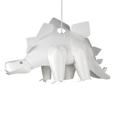 Valuelights Children's White Stegosaurus Dinosaur Jurassic Bedroom Ceiling Light Shade (D)27Cm - image 1