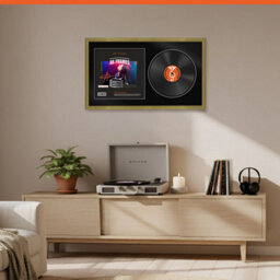 "30X17"" Gold Classic Vinyl Record Frame With Black Mount For 12 Inch Lp Album Cover & Disc - Ak Frames" - thumbnail 8