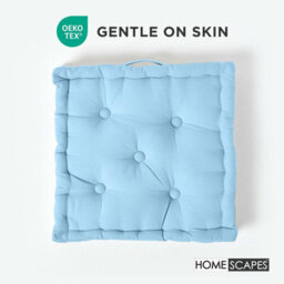 Homescapes Cotton Blue Floor Cushion, 50 X 50 Cm - thumbnail 3