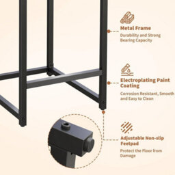 Bar Stool Set Of 2 Counter Chair Back Footrest Metal Legs White - thumbnail 3