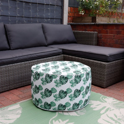 Gardenwize Home Garden Outdoor Picnic Bali Leaf Inflatable Ottoman Pouf Stool Chair - image 1